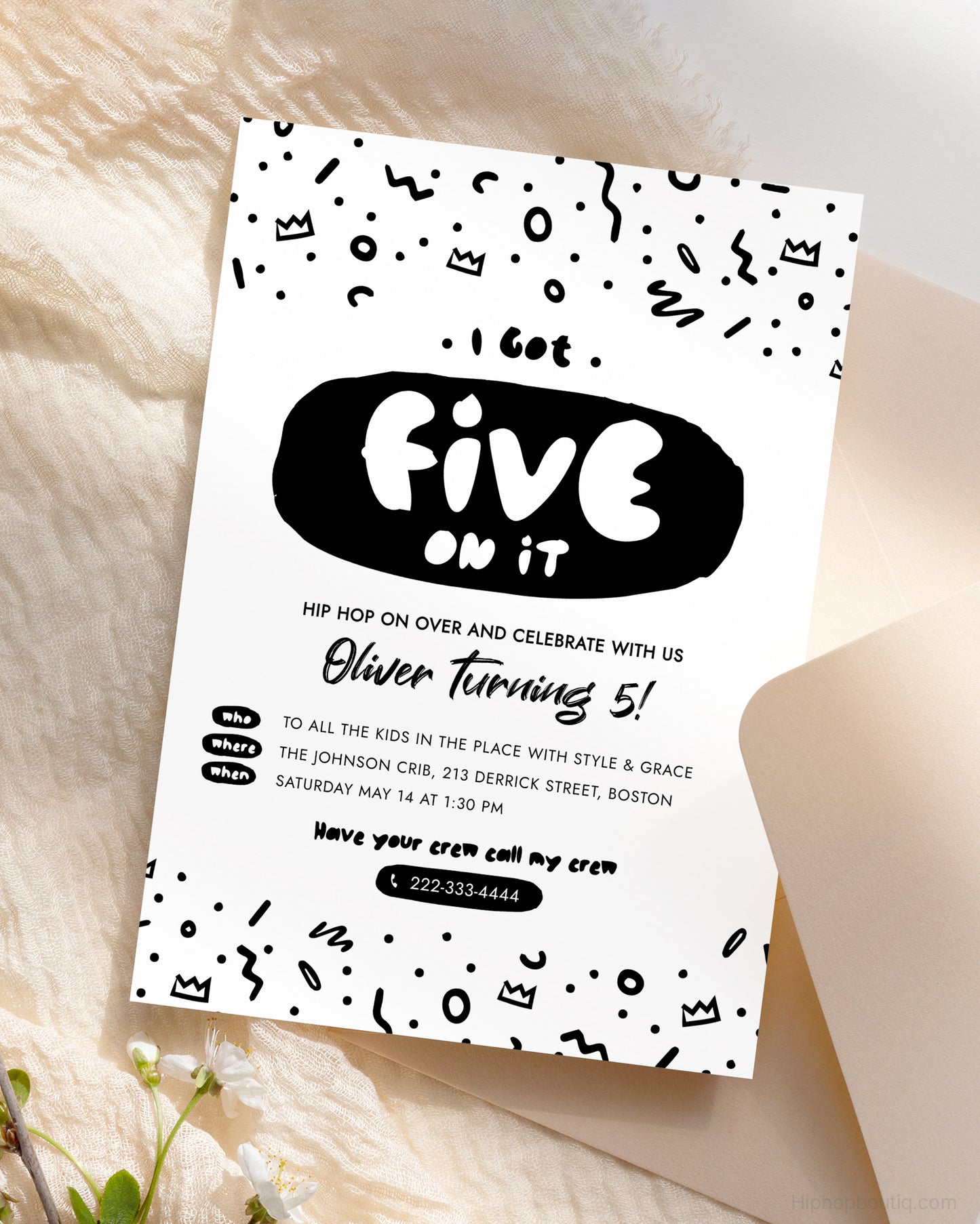 I Got Five On It 5th Birthday Invitation Template