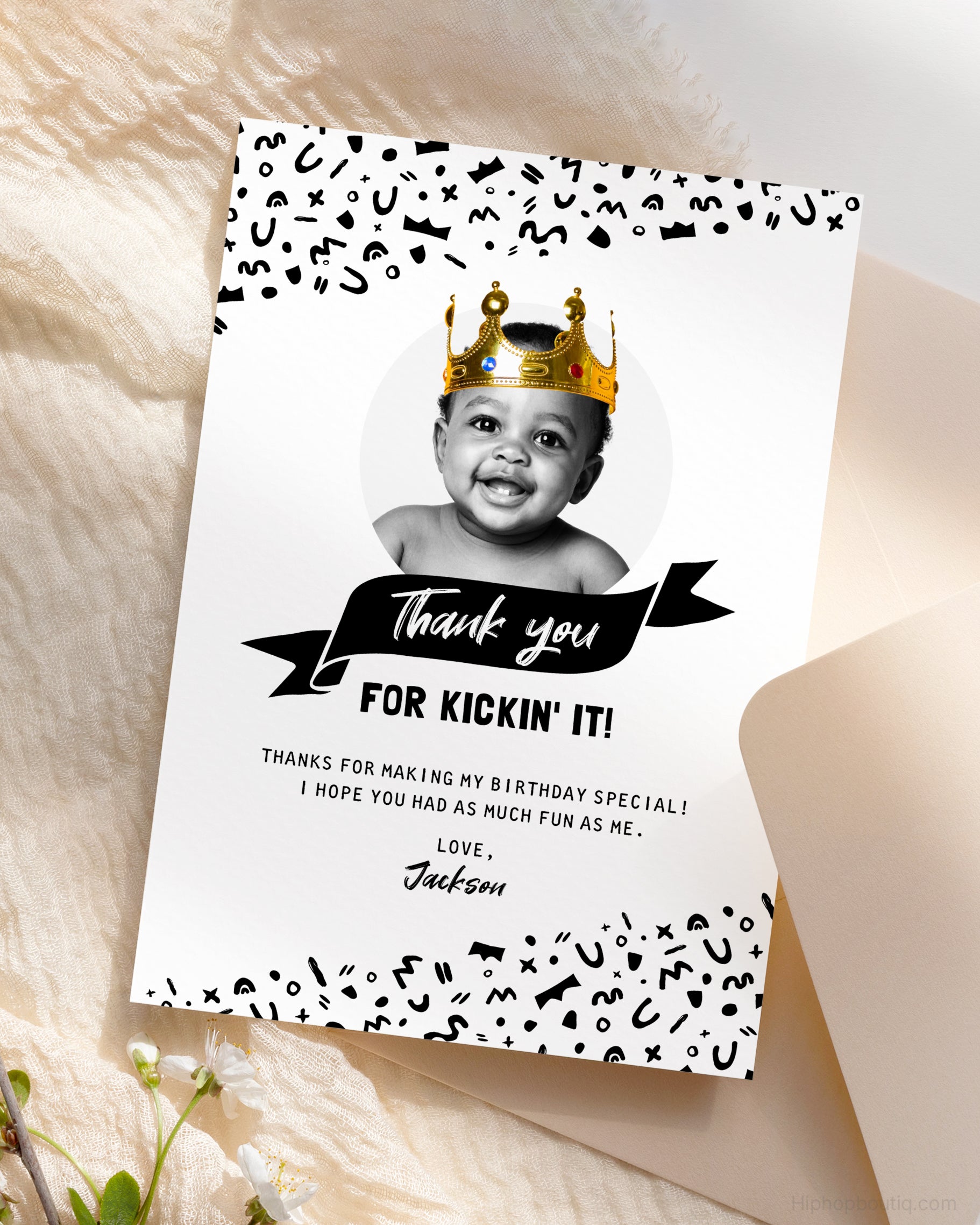 Thank You For Kickin' It Editable Card - HiphopBoutiq