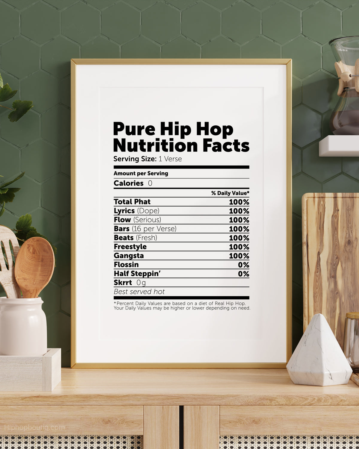 Pure Hip Hop Nutrition Facts Poster