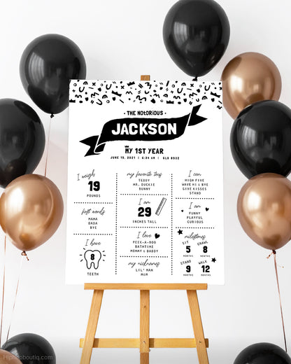 My First Year Editable Birthday Milestone Sign
