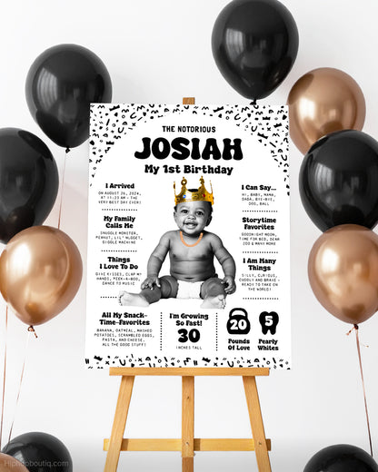 Notorious ONE Birthday Milestone Sign – Editable Printable