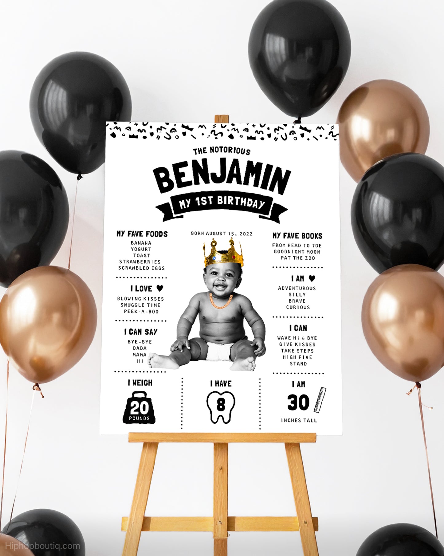 The Notorious One Birthday Milestone Sign - HiphopBoutiq