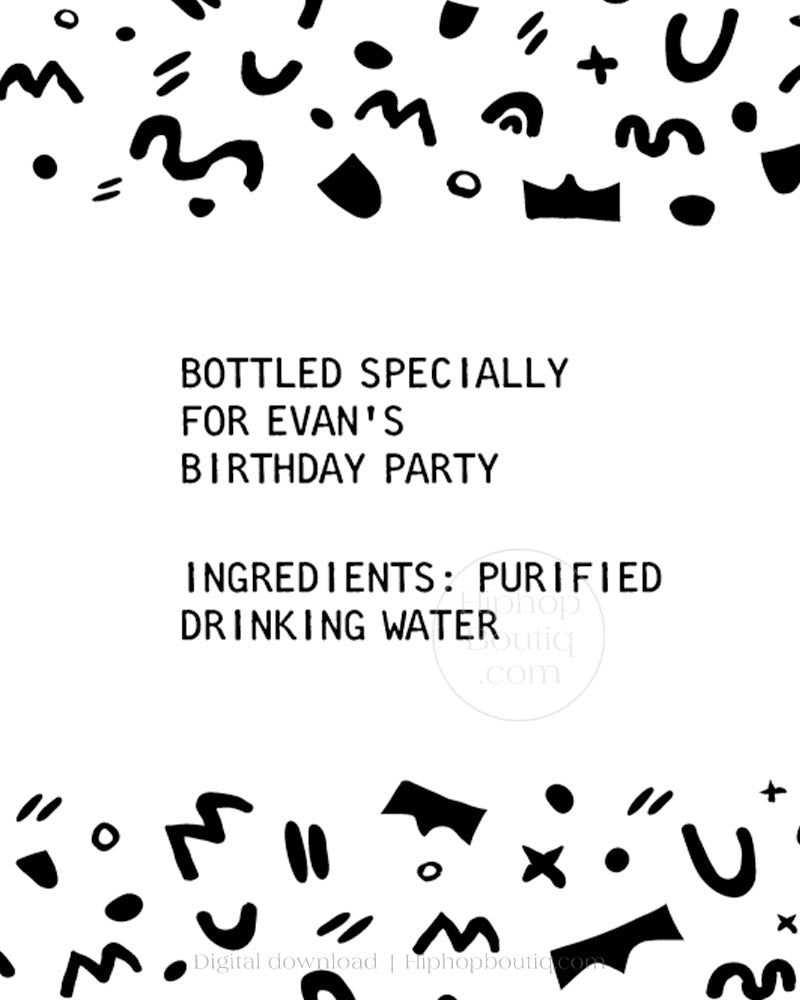 The Big One Birthday Water Bottle Label