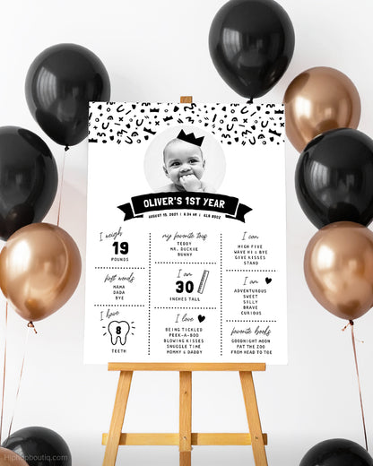 Baby's First Year Editable Milestone Sign Template