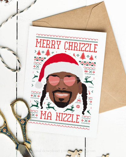 Merry Chrizzle Rapper Christmas Card