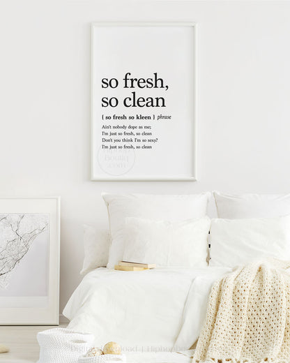 So Fresh So Clean Definition Poster - HiphopBoutiq