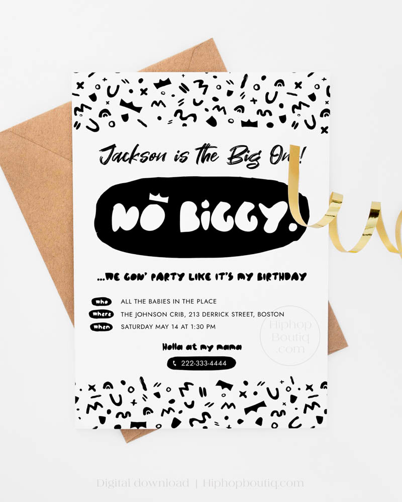 Notorious One Birthday Party Invitation Template