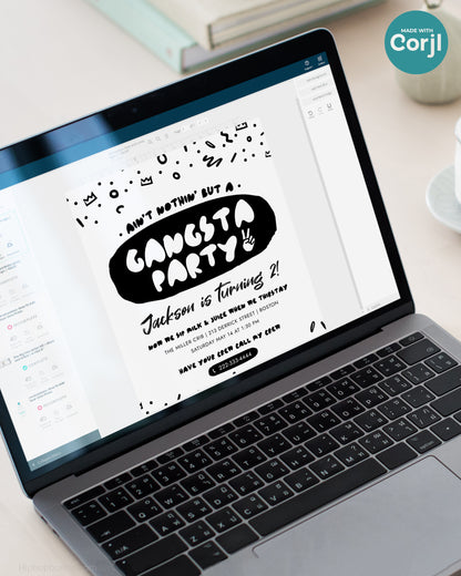 Ain't Nothing But a Gangsta Party Birthday Invite Template