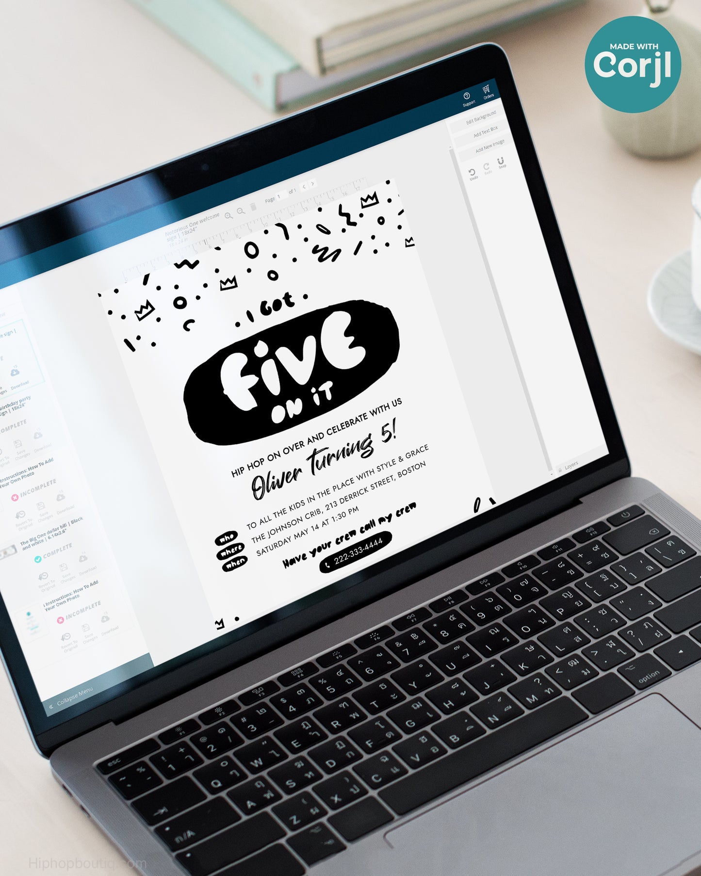 I Got Five On It 5th Birthday Invitation Template
