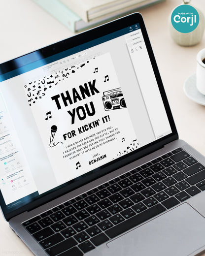 Thank You For Kicking It Editable Card Template - HiphopBoutiq