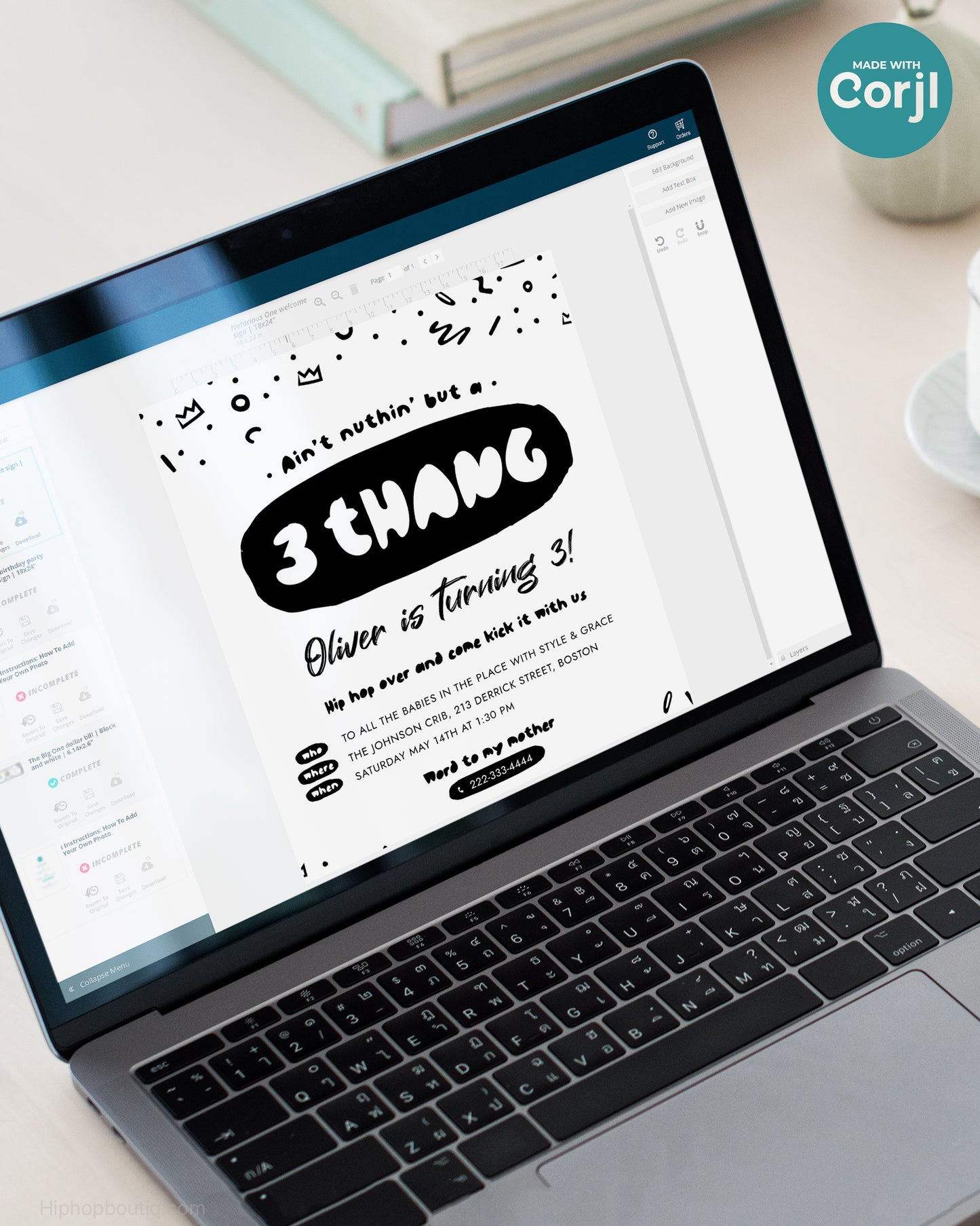 Ain't Nothing But a 3 Thang Party Invite Template