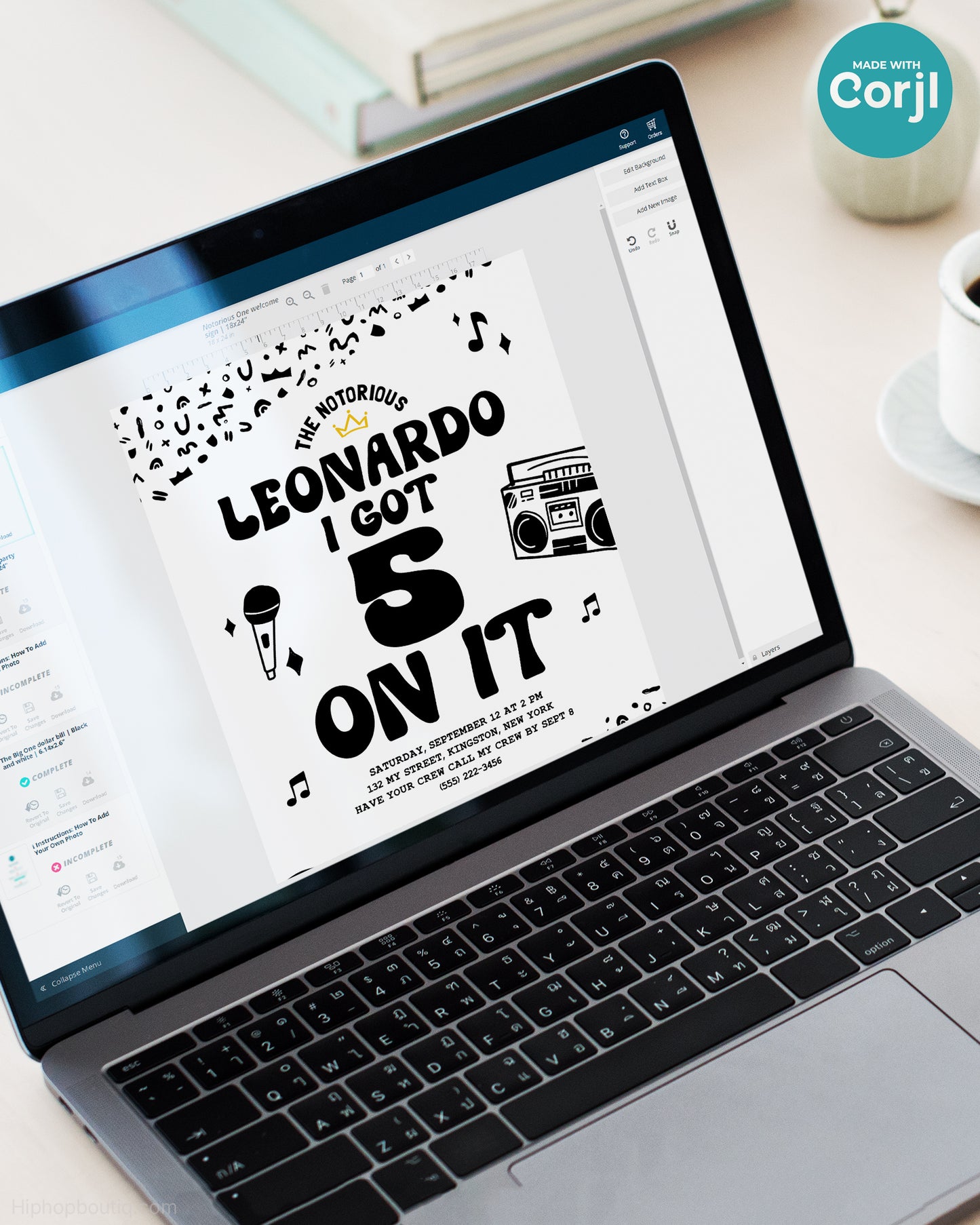 I Got 5 On It - Notorious 5th Birthday Invite Template