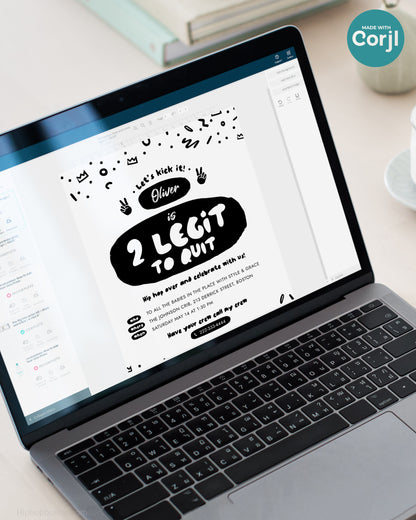 2 Legit to Quit Birthday Editable Invitation Template