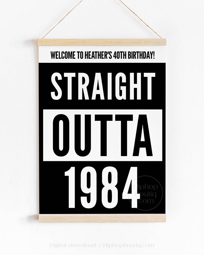 Straight Outta 1984 Welcome Sign