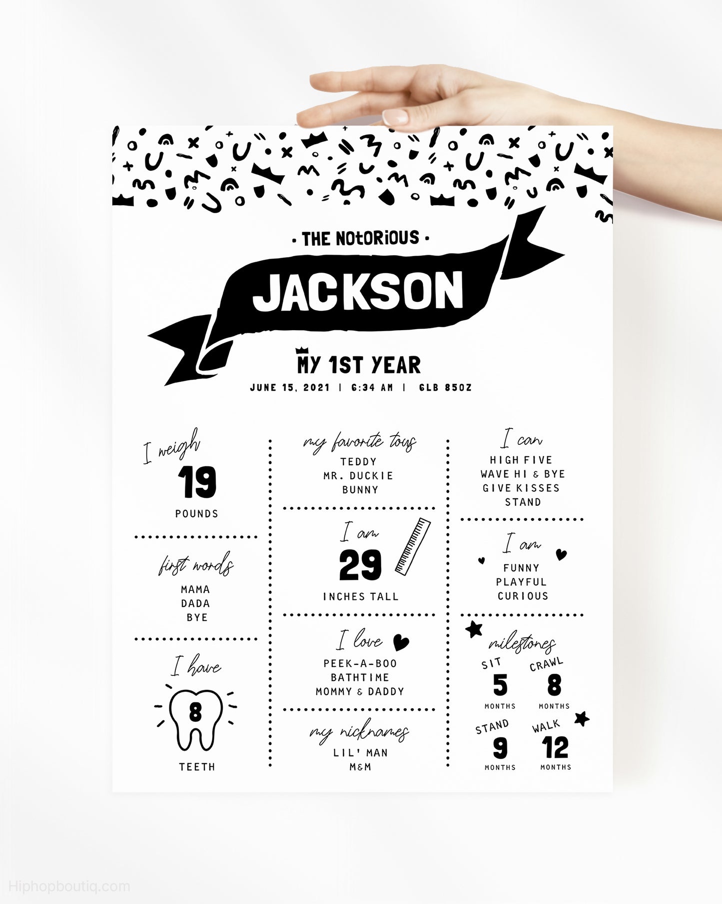 My First Year Editable Birthday Milestone Sign