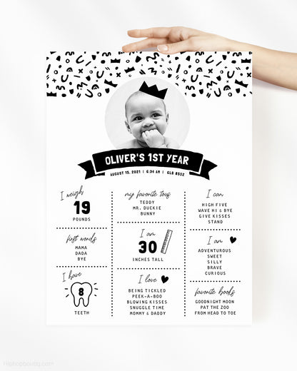 Baby's First Year Editable Milestone Sign Template