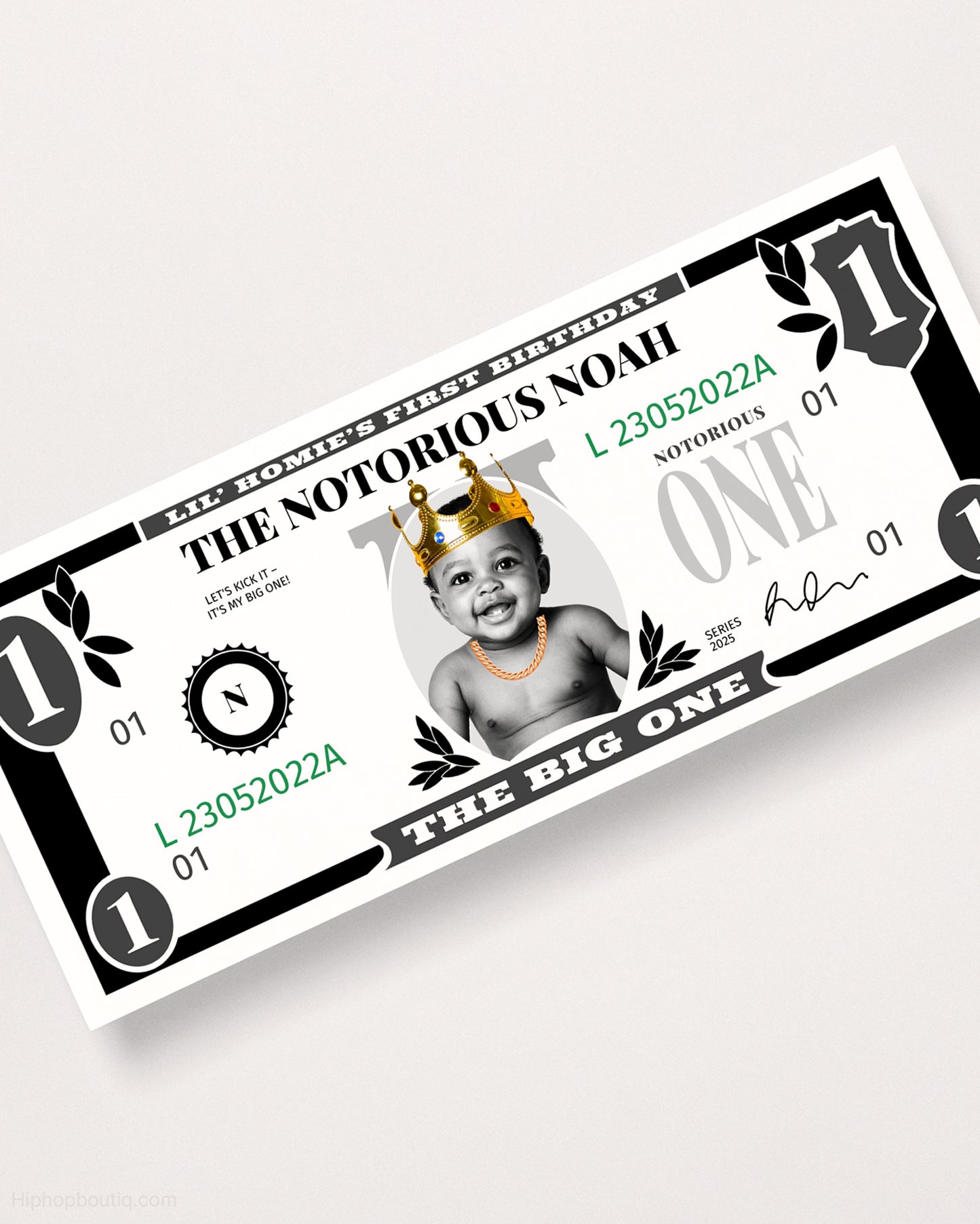 The Big One 1st Birthday Dollar Bill