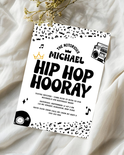 Notorious Hip Hop Hooray 6th Birthday Invite Template