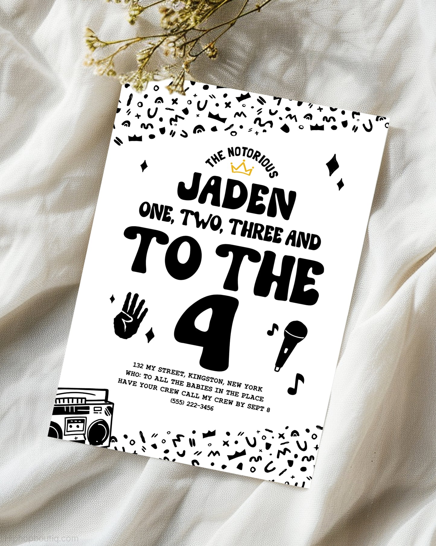 Notorious 4th Birthday Invite Template