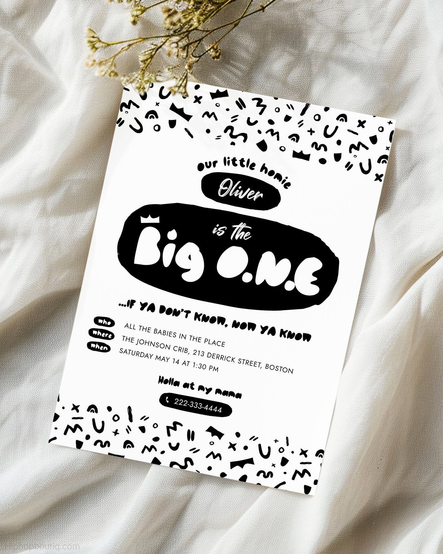 The Big One Hip Hop Birthday Invitation Template