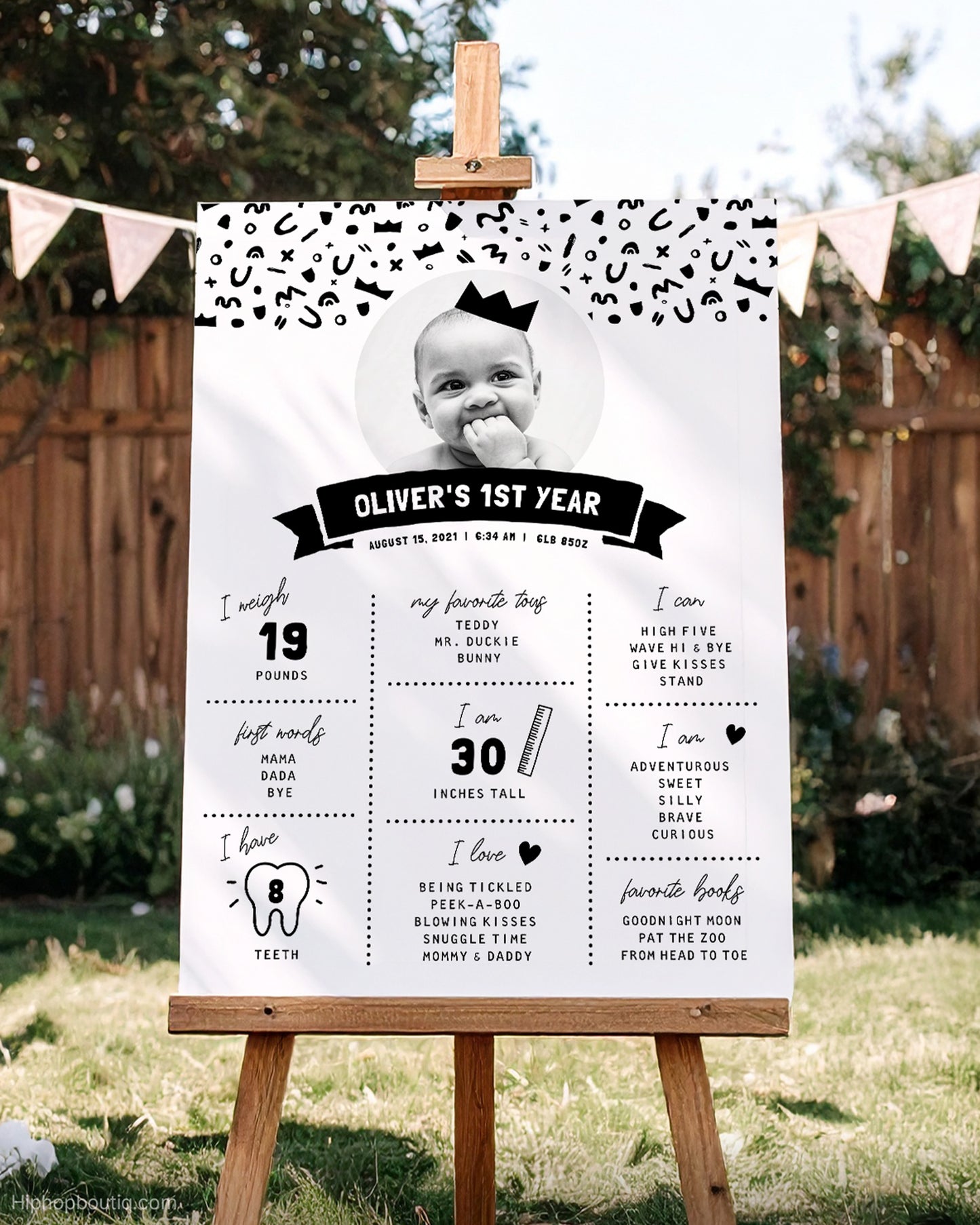Baby's First Year Editable Milestone Sign Template