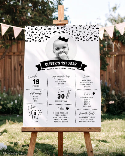 Baby's First Year Editable Milestone Sign Template