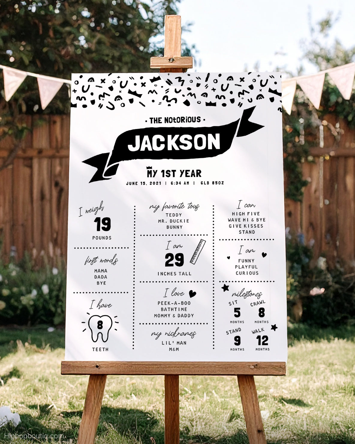 My First Year Editable Birthday Milestone Sign