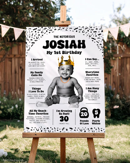 Notorious ONE Birthday Milestone Sign – Editable Printable