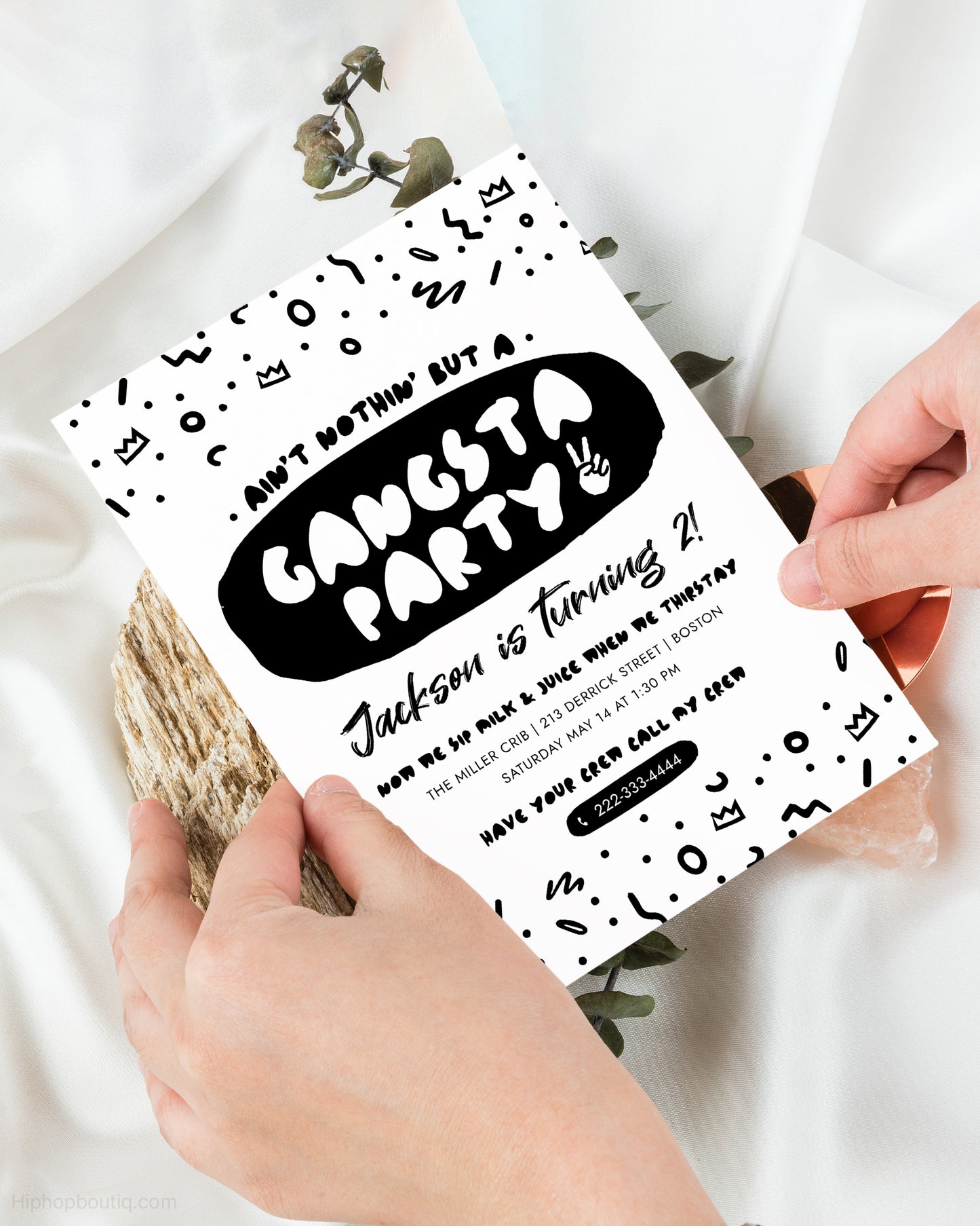 Ain't Nothing But a Gangsta Party Birthday Invite Template