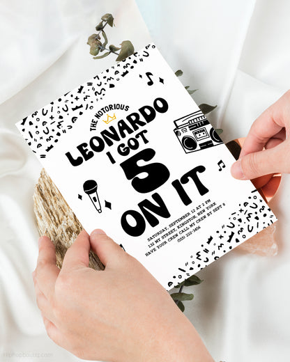 I Got 5 On It - Notorious 5th Birthday Invite Template