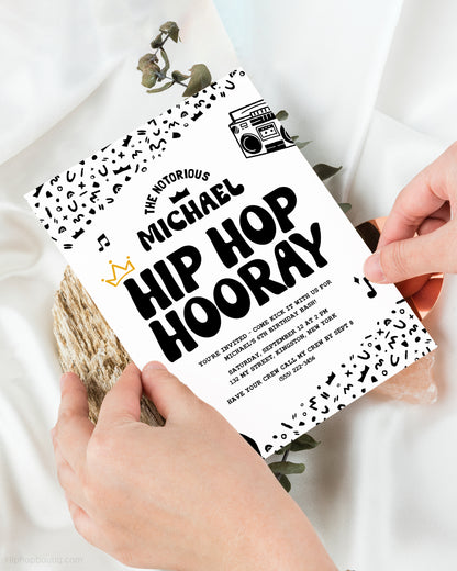 Notorious Hip Hop Hooray 6th Birthday Invite Template