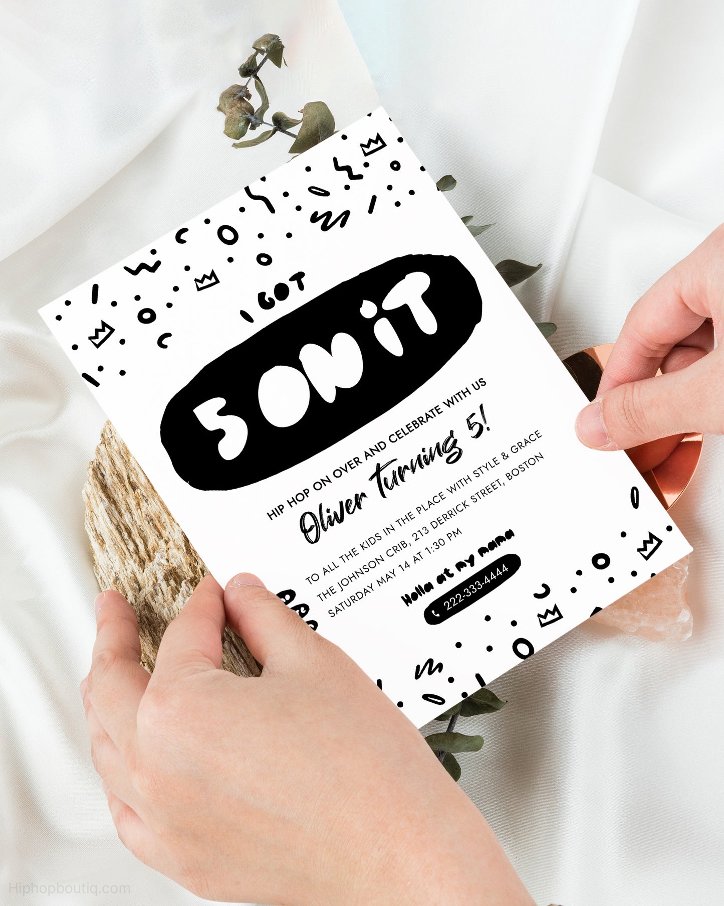I Got 5 On It Editable Birthday Invitation Template