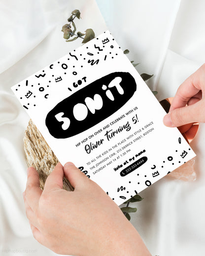 I Got 5 On It Editable Birthday Invitation Template