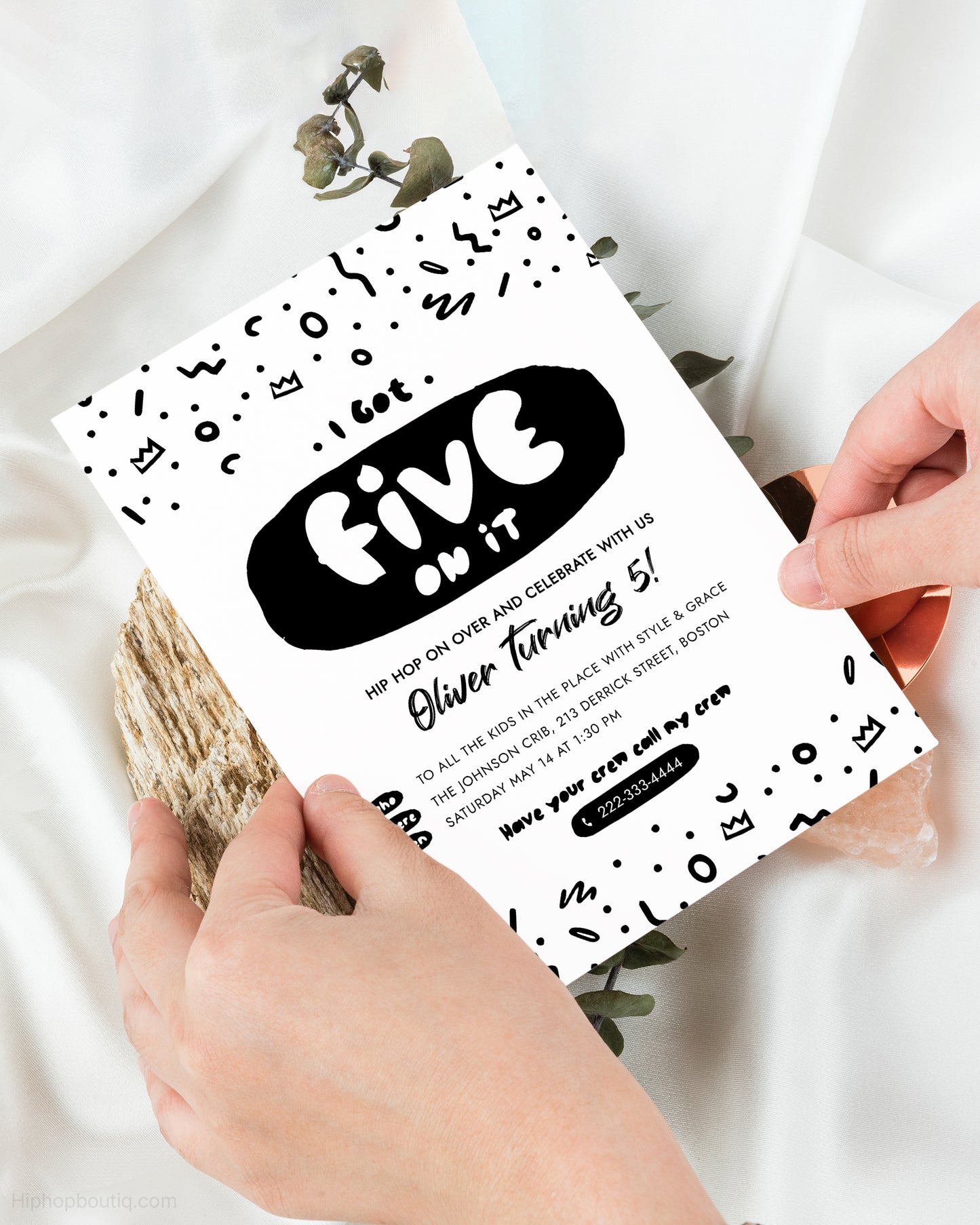 I Got Five On It 5th Birthday Invitation Template