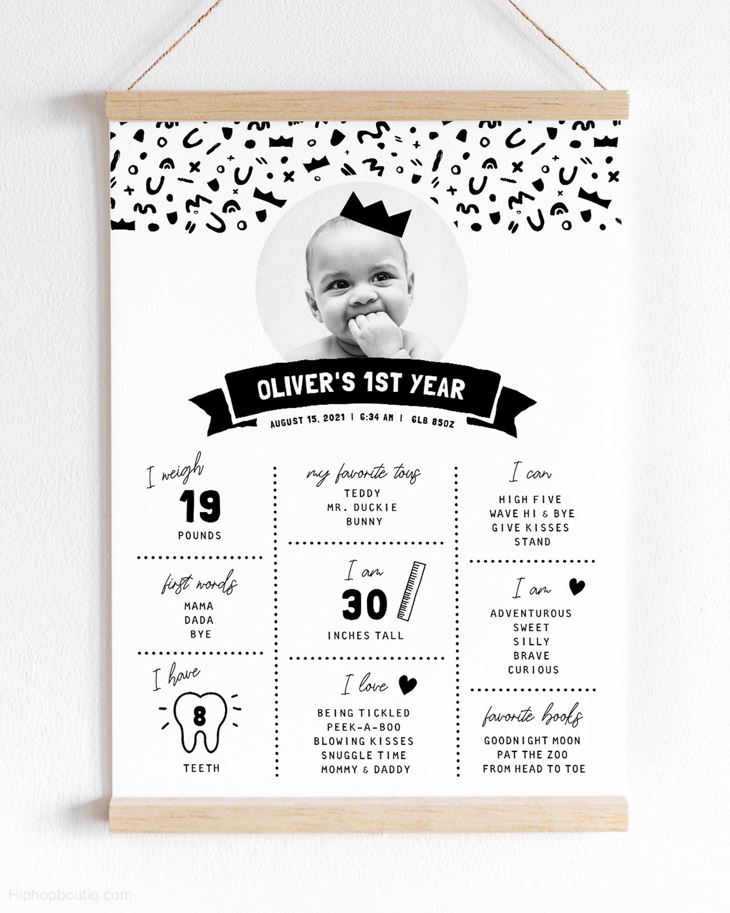 Baby's First Year Editable Milestone Sign Template