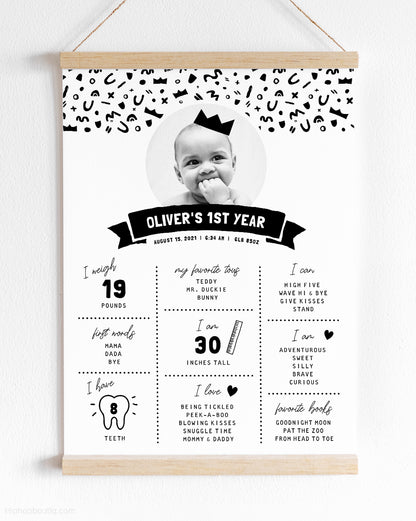 Baby's First Year Editable Milestone Sign Template