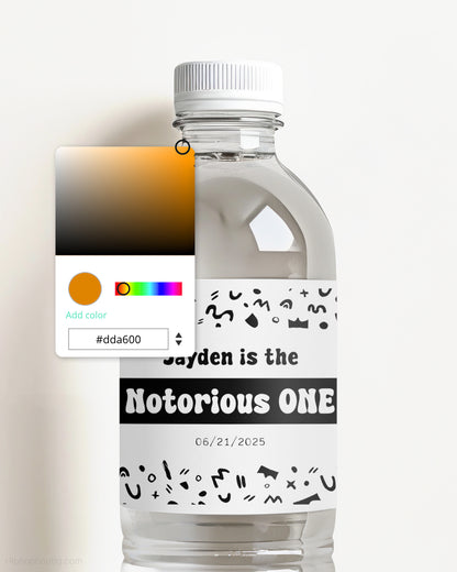 The Big One Birthday Water Bottle Label