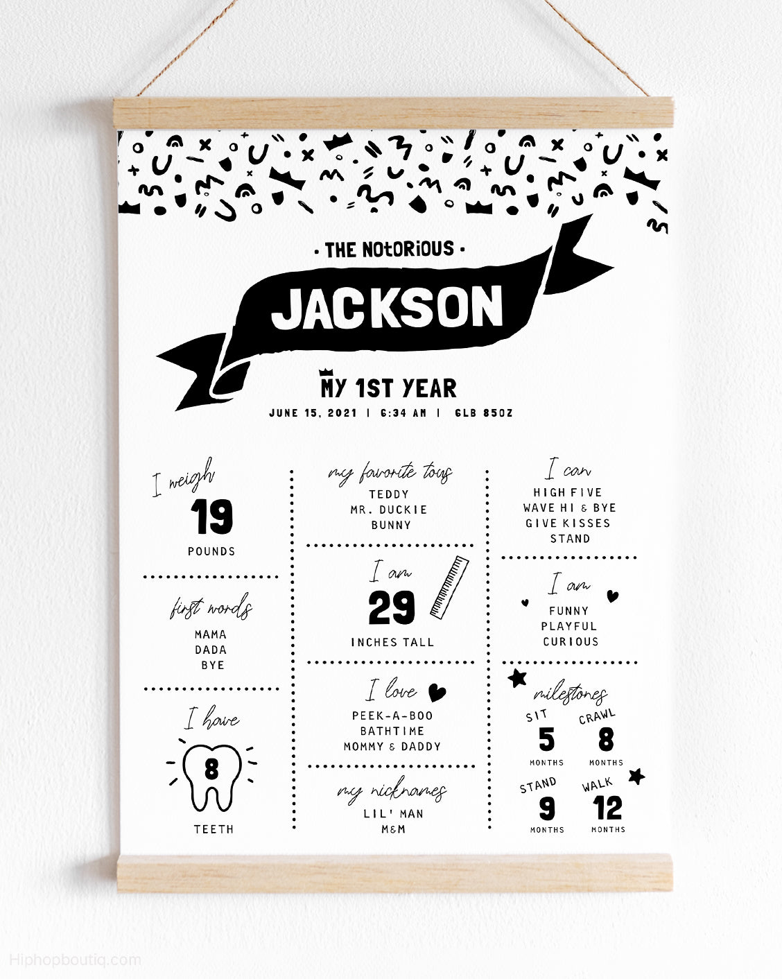 My First Year Editable Birthday Milestone Sign
