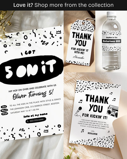 I Got 5 On It Editable Birthday Invitation Template