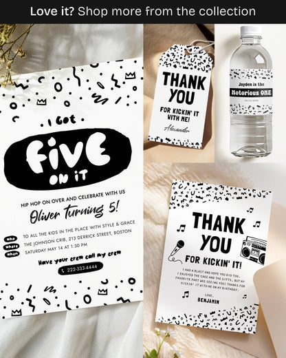 I Got Five On It 5th Birthday Invitation Template
