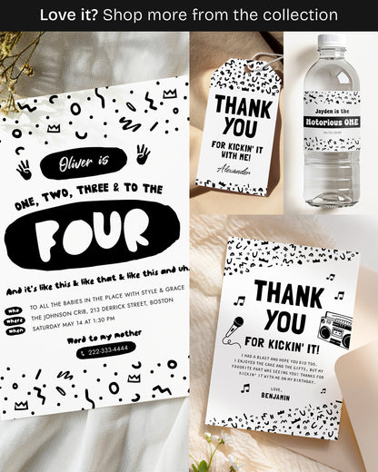 One Two Three And to The Four Birthday Invite Template