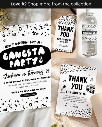 Ain't Nothing But a Gangsta Party Birthday Invite Template