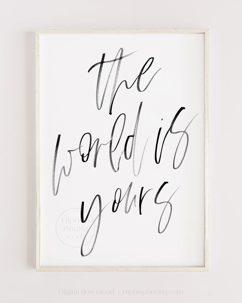 90s hip hop bedroom wall art | The world is yours - HiphopBoutiq