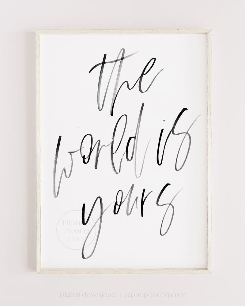 90s hip hop bedroom wall art | The world is yours - HiphopBoutiq