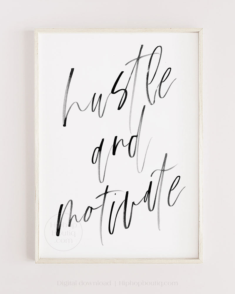 Hip hop themed bedroom decor | Hustle and motivate lyrics - HiphopBoutiq