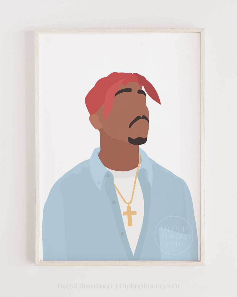 Old school rapper poster | 90s hip hop wall art printable - HiphopBoutiq