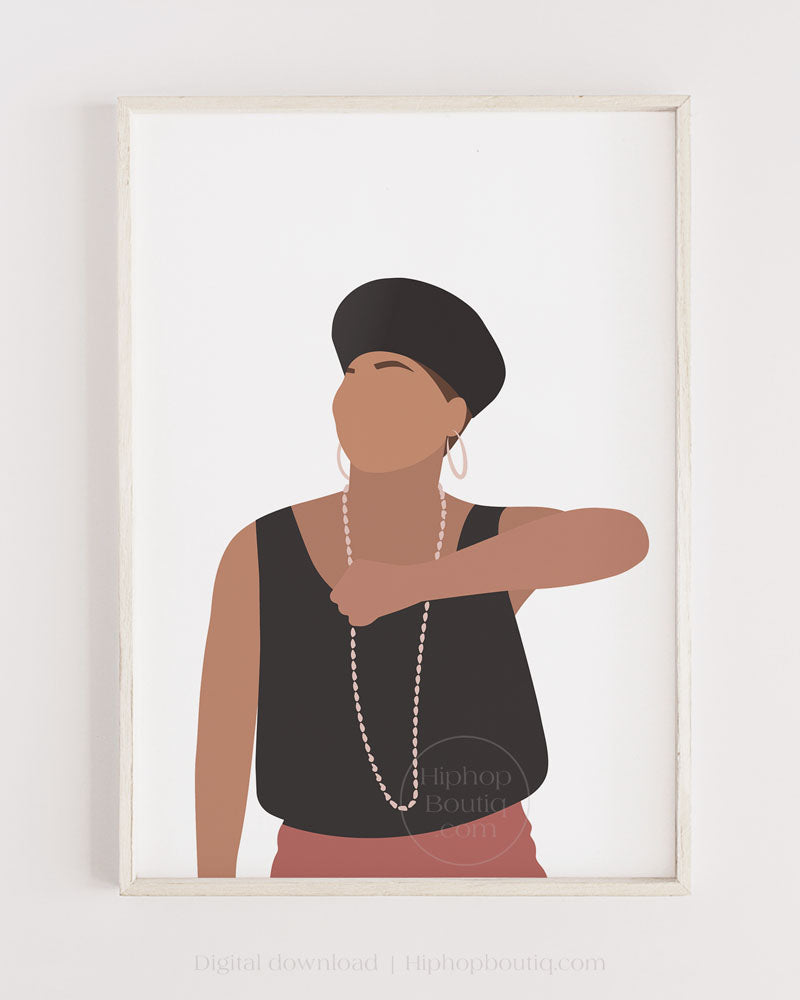 Female rapper poster | Old school hip hop artist | 90s rapper wall art - HiphopBoutiq