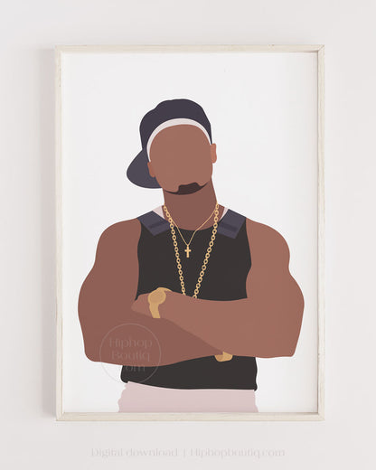 Old school rapper poster | Minimalist hip hop wall art - HiphopBoutiq