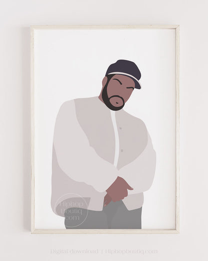 90s rapper poster | Old school hip hop wall art printable - HiphopBoutiq