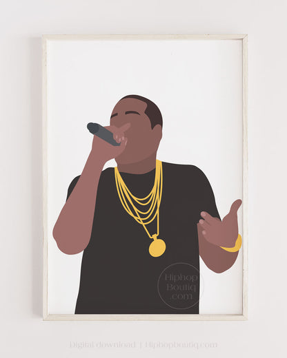 Old school rapper printable poster | 90s hip hop artist wall art - HiphopBoutiq